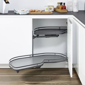 Hafele Lemans2 Sol Kiler Seti 60/125cm, Antrasit Renk