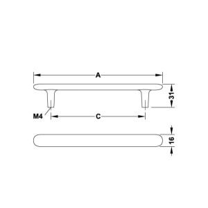 Hafele Mobilya Kulpu H2135 160mm Mat Altın
