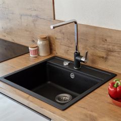 Hafele Adela Granit Eviye 570x510mm, Siyah Renk (Sifonsuz)