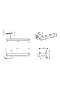 Çebi A5101 Kapı Kolu ODA - WC Rozetli Altın