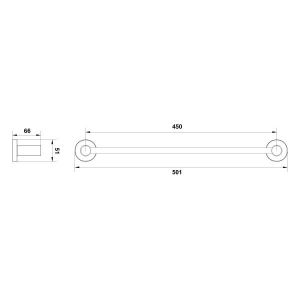 Hafele Uzun Havluluk Ozo 450 mm Parlak Altın Renk