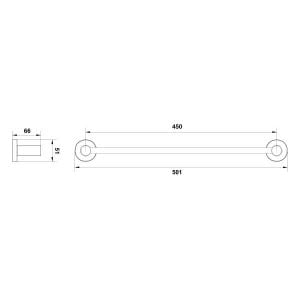 Hafele Uzun Havluluk Ozo 450 mm Parlak Krom Renk