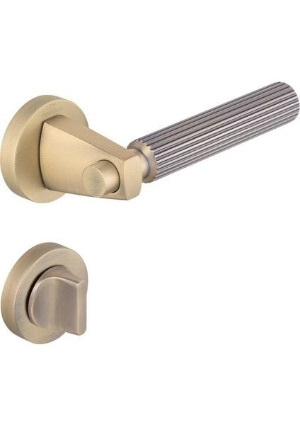 Çebi Kapı Kolu A5186 Çizgili Antik Sarı Kapı Kolu Hana MP30 WC