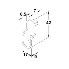 Hafele Askı Borusu Flanşı Pimli Oval Mat Siyah Zamak 17Mm