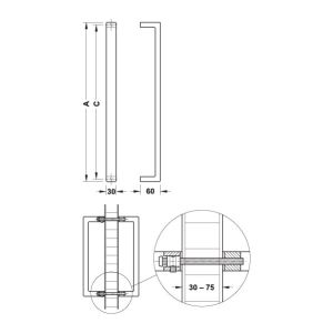 Hafele Çekme Kol Carlo Erkek 465mm Paslanmaz Çelik Mat
