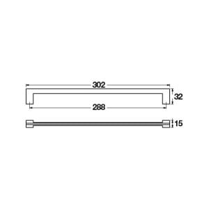 Hafele Mobilya Kulpu Rigid 288mm Paslanmaz Çelik
