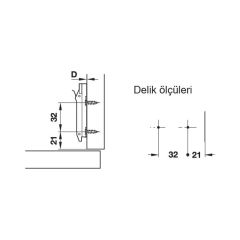 Hafele Duomatıc SM I Taban Vidalı 3mm