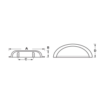 Hafele Kabuk Çekmece Kulpu Gain 64mm Antik Gümüş
