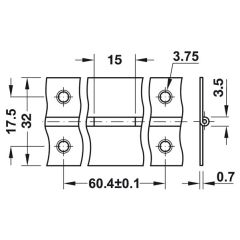 Hafele Boy menteşe p.çelik parlak 32x0,7x3500mm