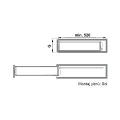 Hafele Nesta Plus T.Altı Kiler,200Mm,G.Gri,Sol