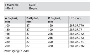 Hafele Sabit Konsol 138x36.5x188mm, Beyaz Renk